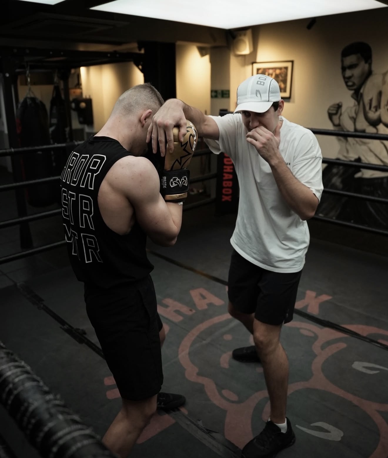 Coach Kinskyi training in a London boxing ring